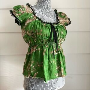 Easton Pearson Linen Peasant Style Blouse size 10